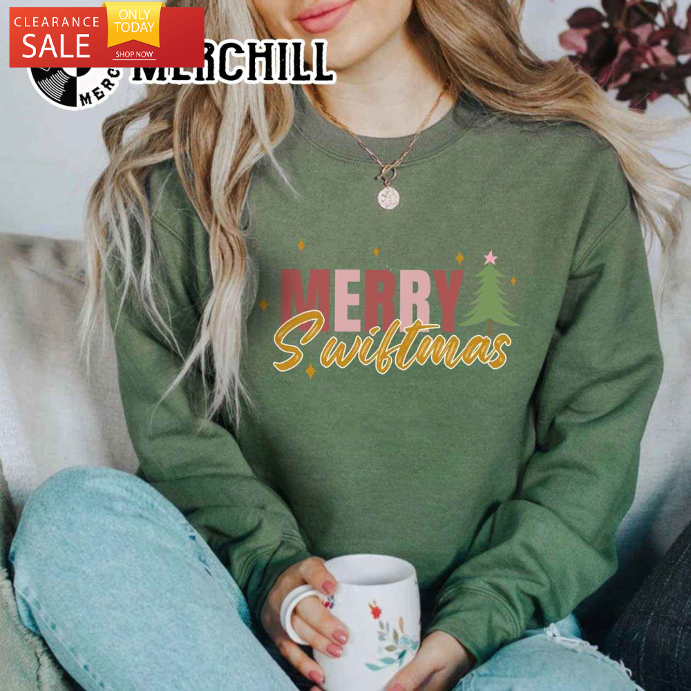 Vintage Merry Swiftmas Sweatshirt Swiftie Merch - Happy Place for Music Lovers.jpg
