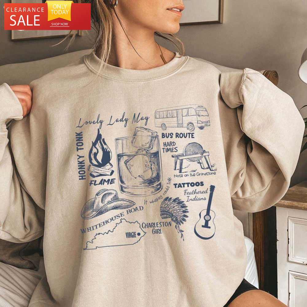 Vintage Tyler Childers Songs Music Collage Sweatshirt Western Style - Happy Place for Music Lovers.jpg