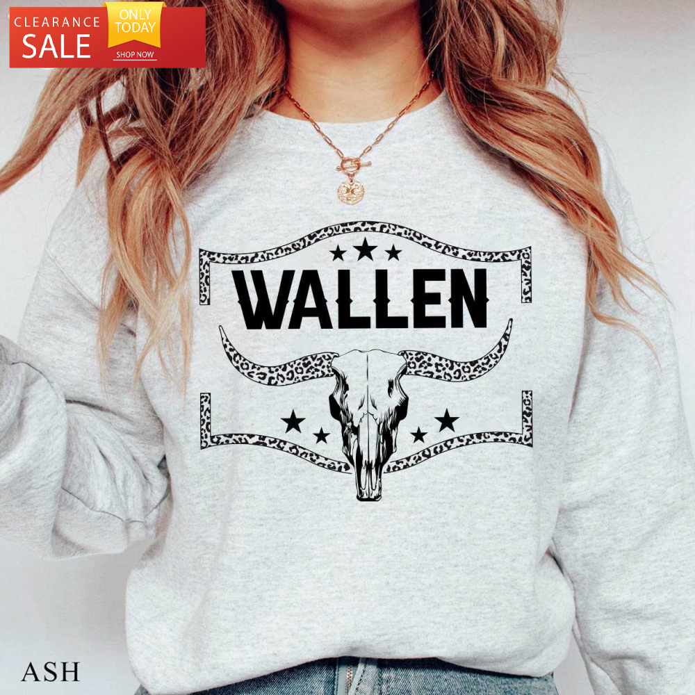 Wallen Western Bullhead Women Morgan Wallen Sweatshirt Country Music Gift - Happy Place for Music Lovers.jpg