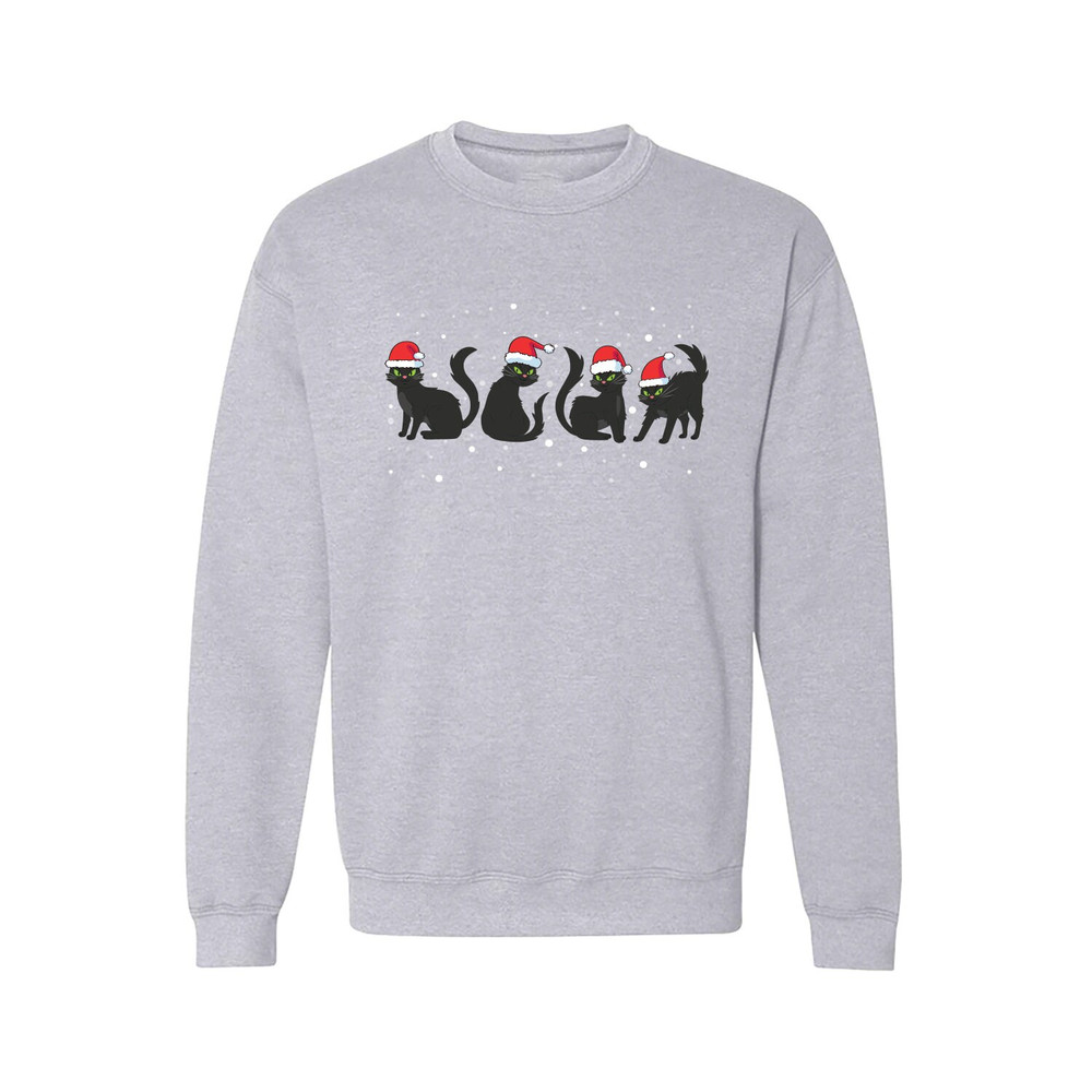 Christmas Sweatshirt, Christmas Cat Unisex Sweatshirt, Santa Hat Christmas Sweatshirt, Christmas Cats Santa Hat Sweatshirt.jpg