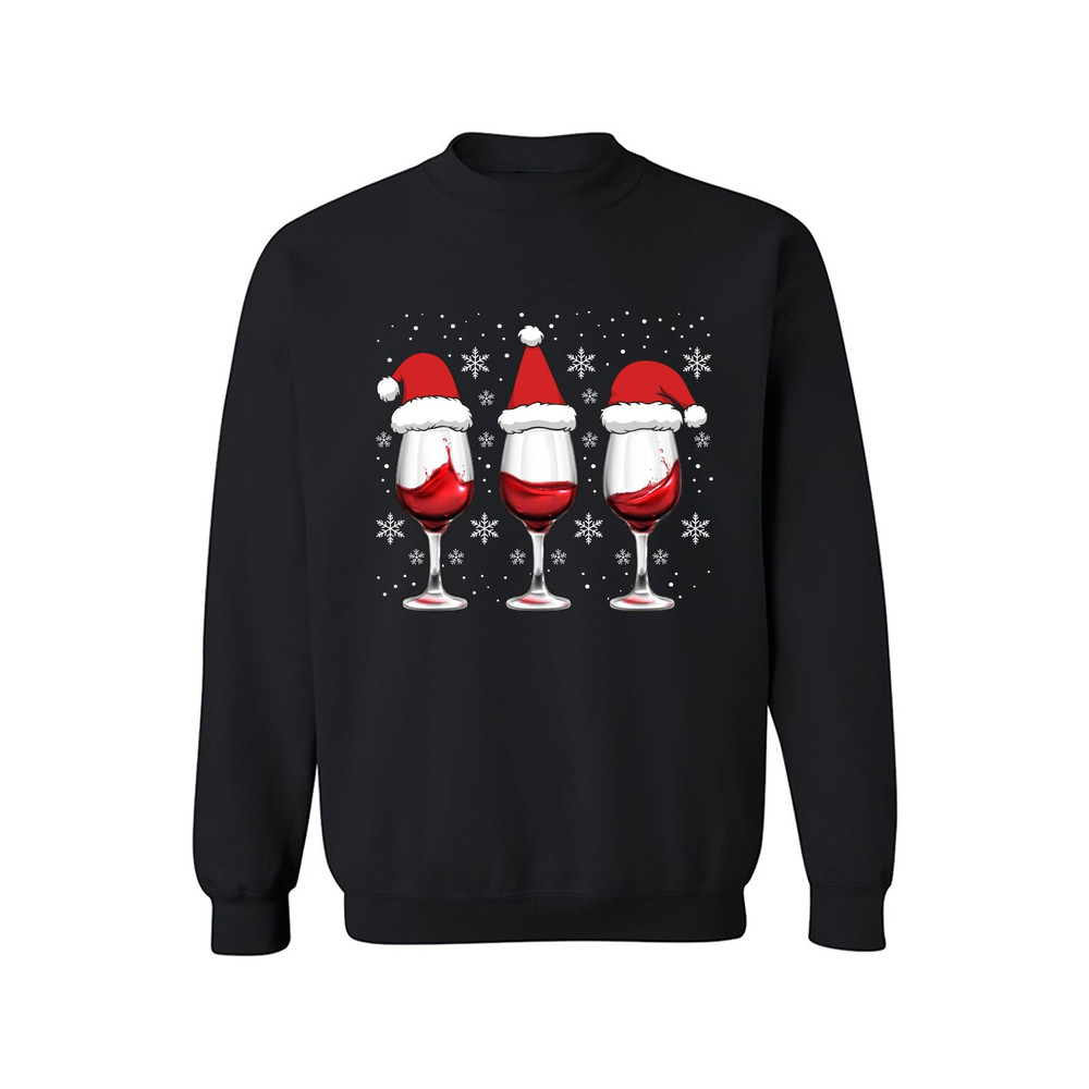 Christmas Wine Sweatshirt, Christmas Party Unisex Sweatshirt, Christmas Wine Lover Sweatshirt, Xmas Glasses Of Wine Sweatshirt.jpg