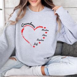 custom grandma sweatshirt, personalized grandma ,happy new year shirt, valentine shirt, t-shirt