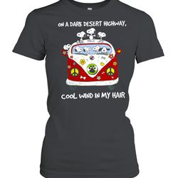 snoopy on a dark desert highway cool wind in my hair shirt