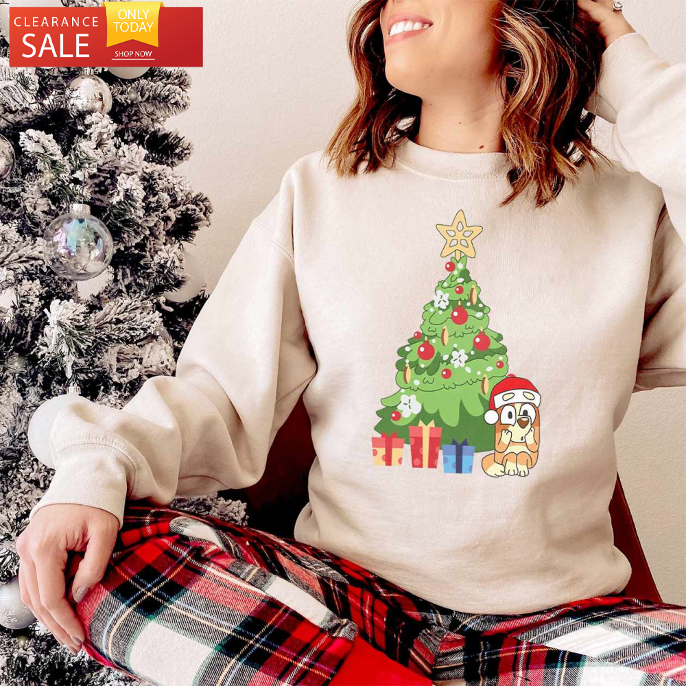 Bingo Chritsmas Tree Sweatshirt Women Bluey Shirt - Happy Place for Music Lovers.jpg