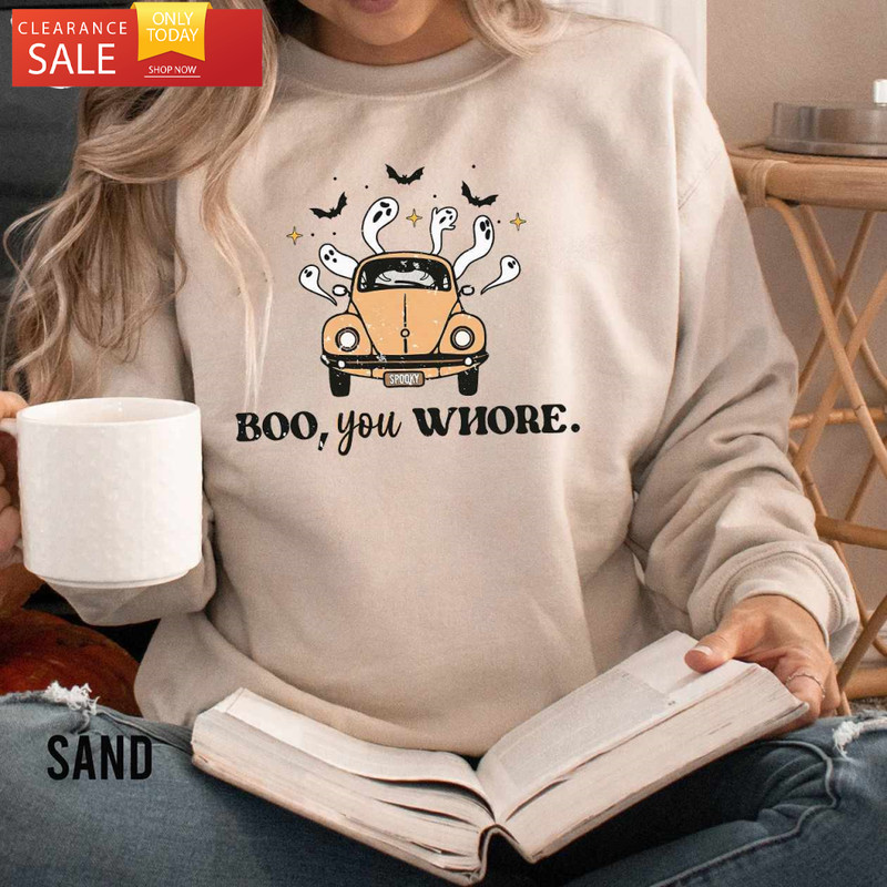 Boo You Whore Cute Ghost Halloween Shirt - Happy Place for Music Lovers.jpg
