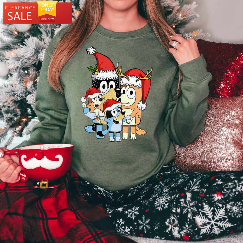 Christmas Family Bluey Shirt Sweatshirt Hoodie Bluey Party Shirt - Happy Place for Music Lovers.jpg