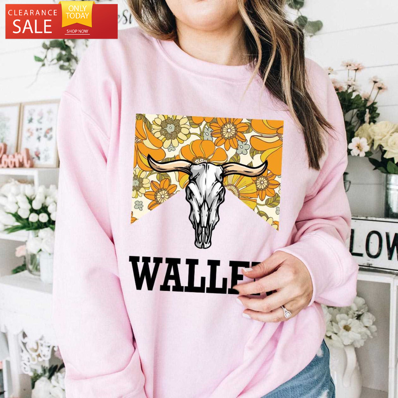 Floral Wallen Bull Skull Shirt Cute Morgan Wallen Shirt - Happy Place for Music Lovers.jpg