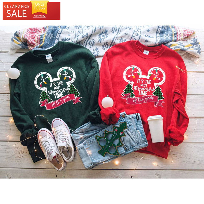 It's The Most Wonderful Time Of The Year Sweatshirt, Mickey Mouse Christmas Shirt, Gifts for Disney Lovers - Happy Place for Music Lovers.jpg