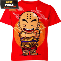 cute krillin dragon ball z shirt, 3d tee for anime lovers best personalized gift unique gifts idea