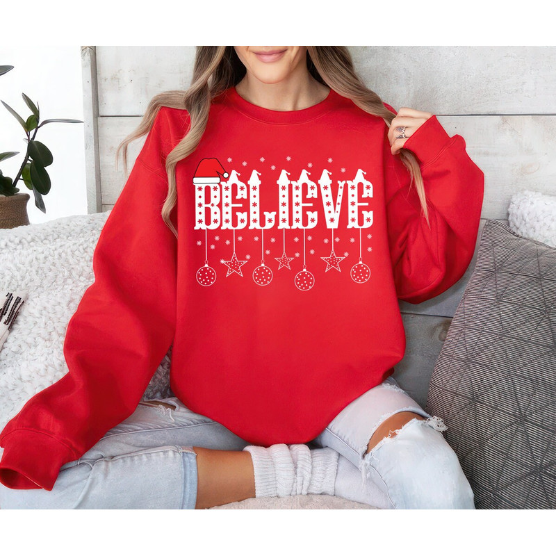 Believe in Santa Claus Sweatshirt, Believe Christmas Unisex Sweatshirt, Santa Christmas Believe Sweater, Christmas Family Matching Shirt 3.jpg