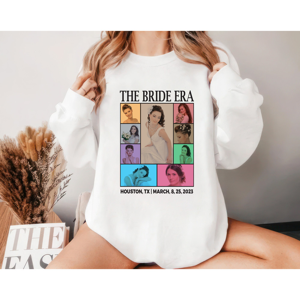 Custom Era Theme Birthday Sweatshirt, Personalized Bachelorette Party Group Unisex Sweatshirt, 'In My Bride Era' Photo & Name Sweater Shirt.jpg
