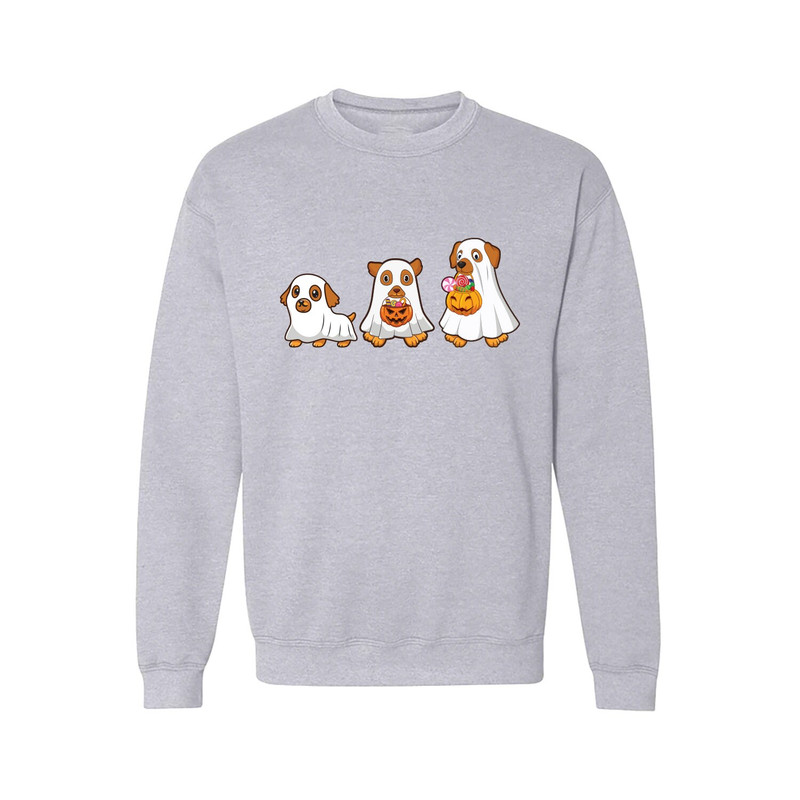 Halloween Sweatshirt, Halloween Dog Unisex Sweatshirt, Ghost Dog Sweatshirt, Dog Lover Happy Halloween Spooky Season Sweater.jpg