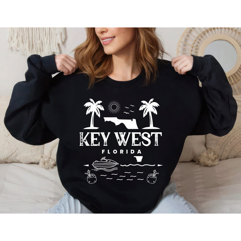 Key West Sweatshirt, Vacation Travel Sweatshirt, Florida Unisex Sweater, Key West Florida Sweatshirt, Trendy Shirt.jpg