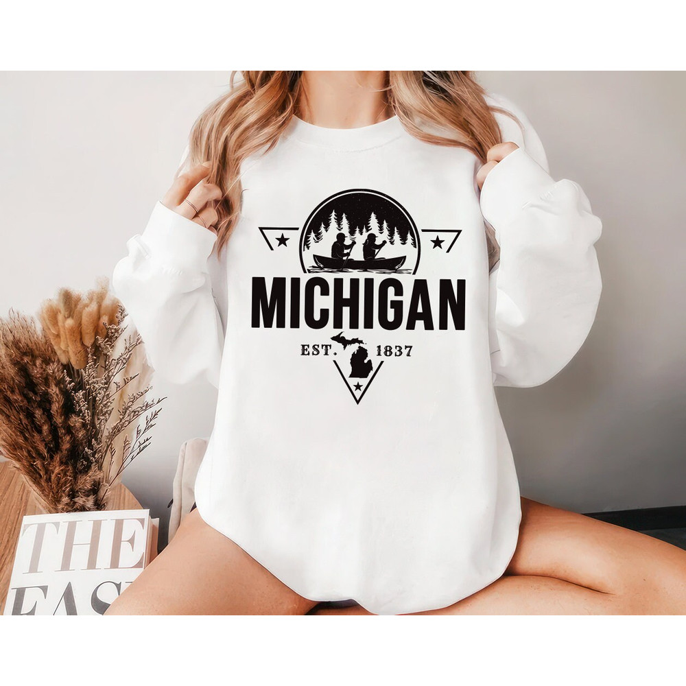 Michigan Sweatshirt, Vintage Michigan Sweatshirt, Michigan Established 1837 Sweater, Michigan State Shirt, Trendy Michigan Shirt For Gift.jpg