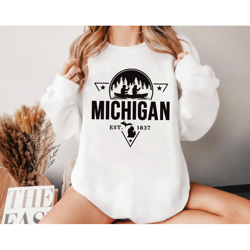 Michigan Sweatshirt, Vintage Michigan Sweatshirt, Michigan Established 1837 Sweater, Michigan State Shirt, Trendy Michigan Shirt For Gift.jpg