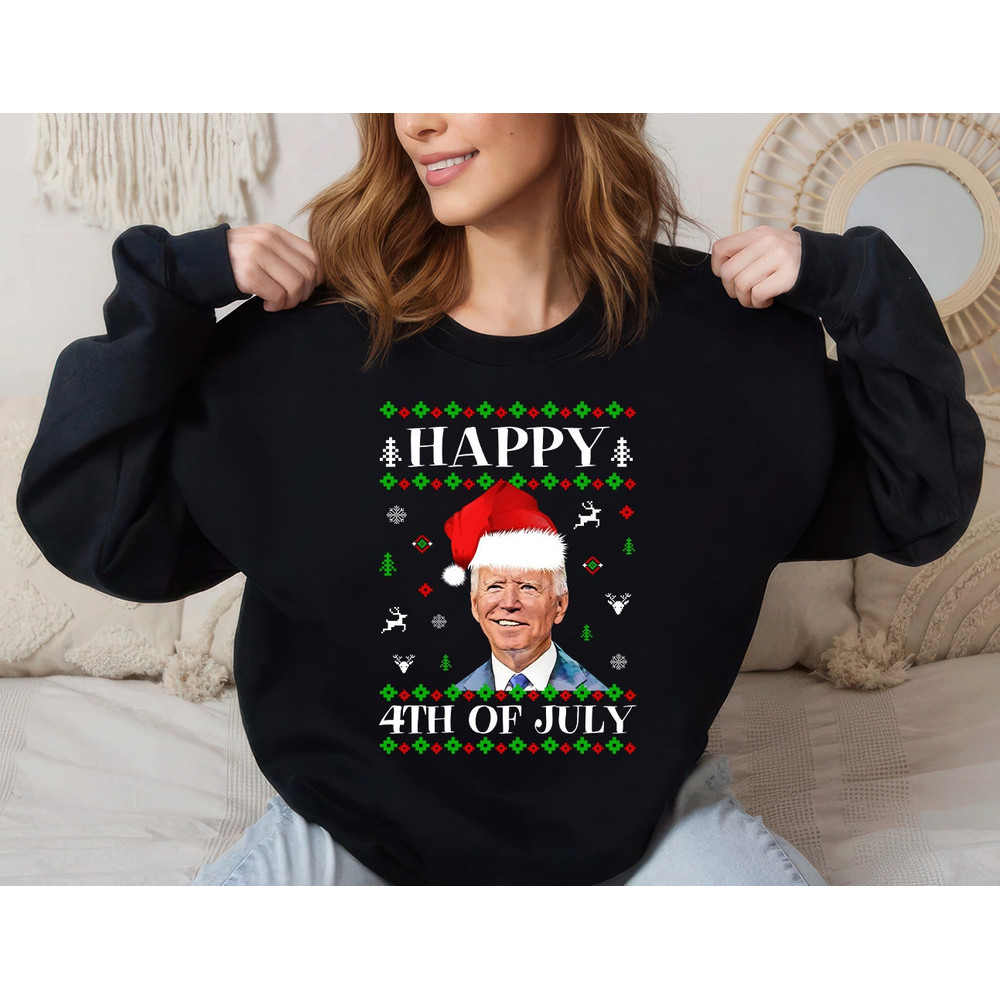 Santa Joe Biden Christmas Sweatshirt, Funny Happy 4th of July Unisex Sweater, Funny Xmas Sweatshirt, Santa Joe Biden Funny Christmas Shirt.jpg