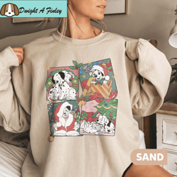 disney 101 dalmatians christmas sweatshirt, dalmatians dog sweatshirt, christmas dog shirt, dog lover shirt, disney chri