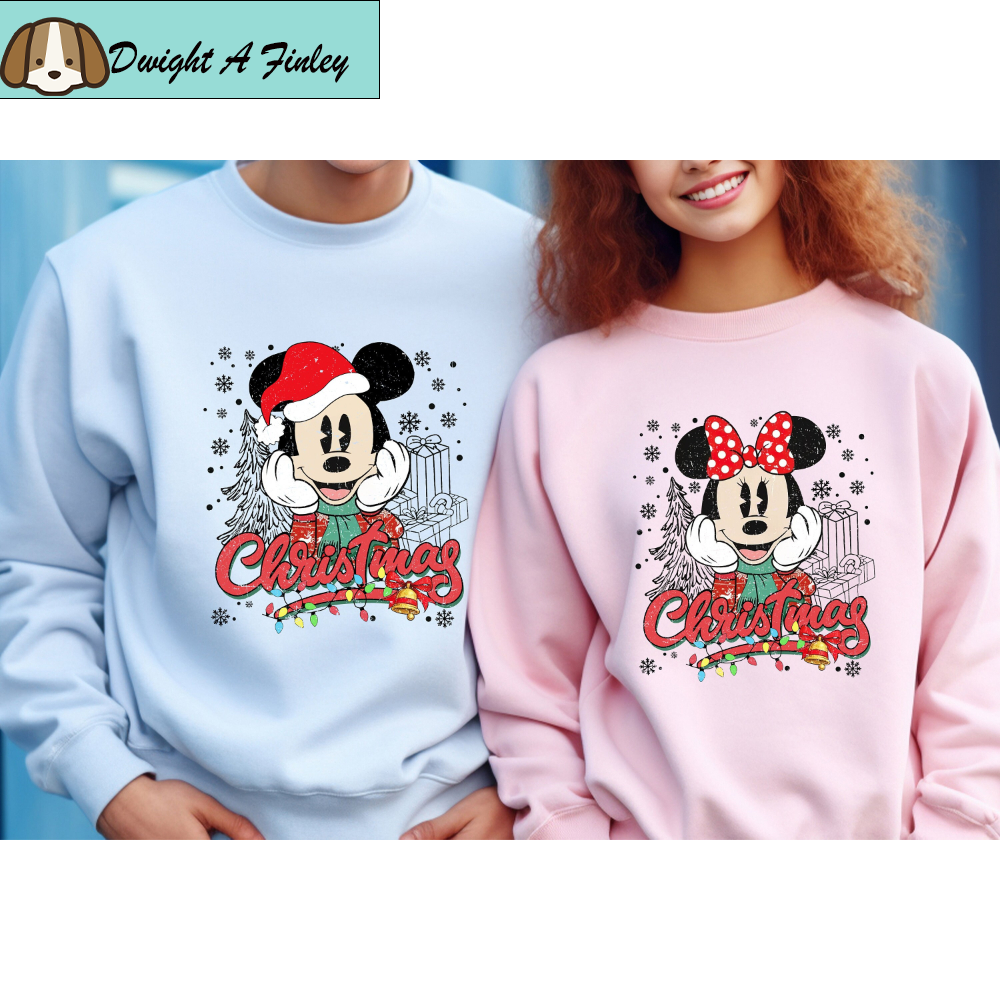 Disney Couples Mickey and Minnie Mouse Christmas T-Shirt, Mickey's Very Merry Xmas Party Sweatshirt, Disneyland Vacation Holiday Gift.jpg