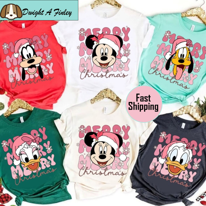 Disney Family Christmas Shirt, Family Christmas Matching shirt, Custom Disneyland Christmas t-shirt, Disney Character Christmas shirt family 1.jpg
