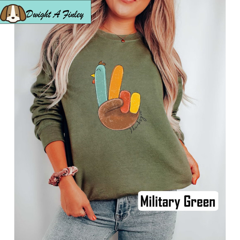 Peace Sign Turkey, Retro Thanksgiving Turkey Shirt, Hello Thanksgiving Sweatshirt, Gift For Thanksgiving, Happy Thanksgiving Shirt.jpg