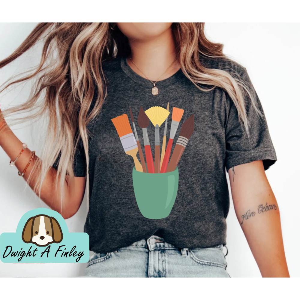 Art Shirt, Artist Gift, Painter Gift, Painting brushes shirt Teacher Shirt Art Tshirt, Art Teacher Shirt Artist T-Shirt Back To School Shirt.jpg