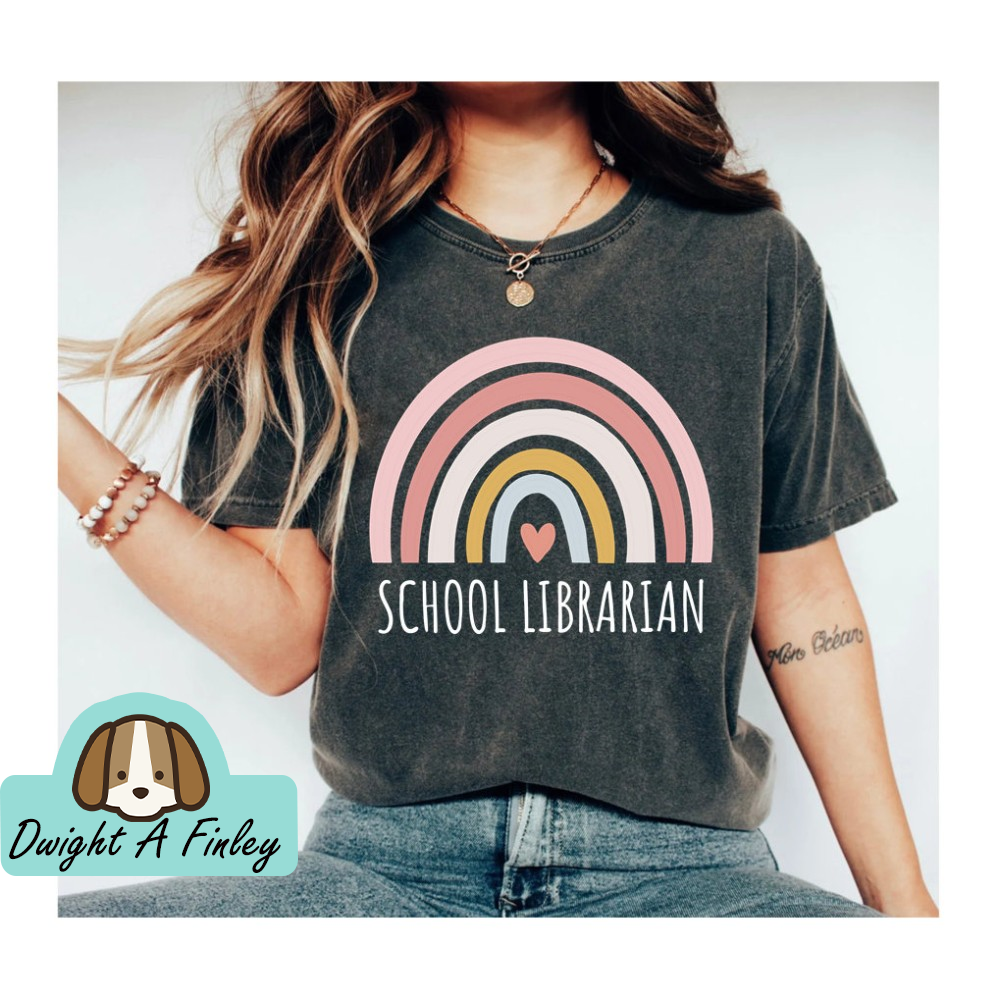 School Librarian Rainbow Shirt School Librarian Gift Librarian Shirt gift for Librarian Shirt Gift For School Librarian Back To School Tee 1.jpg