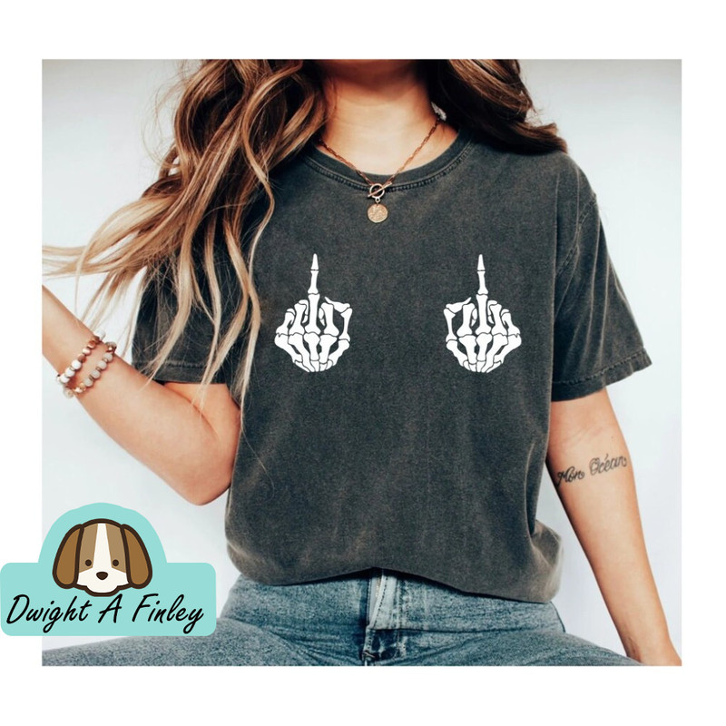 Skeleton Hand Boobs Shirt Boobies Feminism Shirt Halloween Shirt Rights Feminist Tee Gender Equality Breast Cancer Awareness Girl with Boobs.jpg