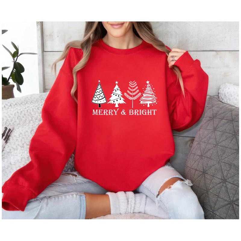 Christmas Sweatshirt, Merry And Bright Unisex Sweatshirt, Holiday Merry Christmas Sweater, Christmas Matching Shirt, Christmas Family Shirt.jpg