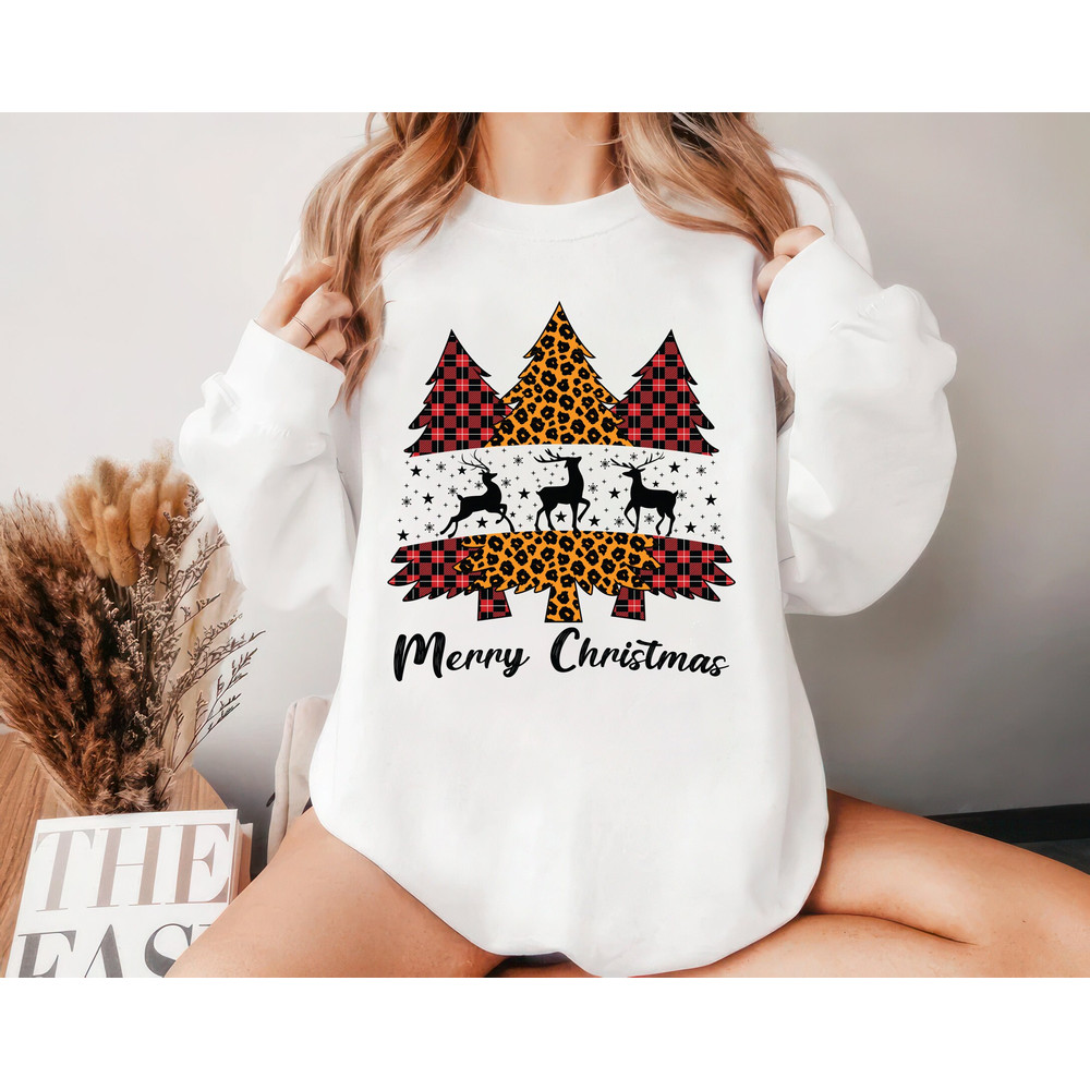 Christmas Tree Sweatshirt, Buffalo Plaid Merry Christmas Unisex Sweatshirt, Family Christmas Sweater, Christmas Matching Shirt, Xmas Shirt 1.jpg
