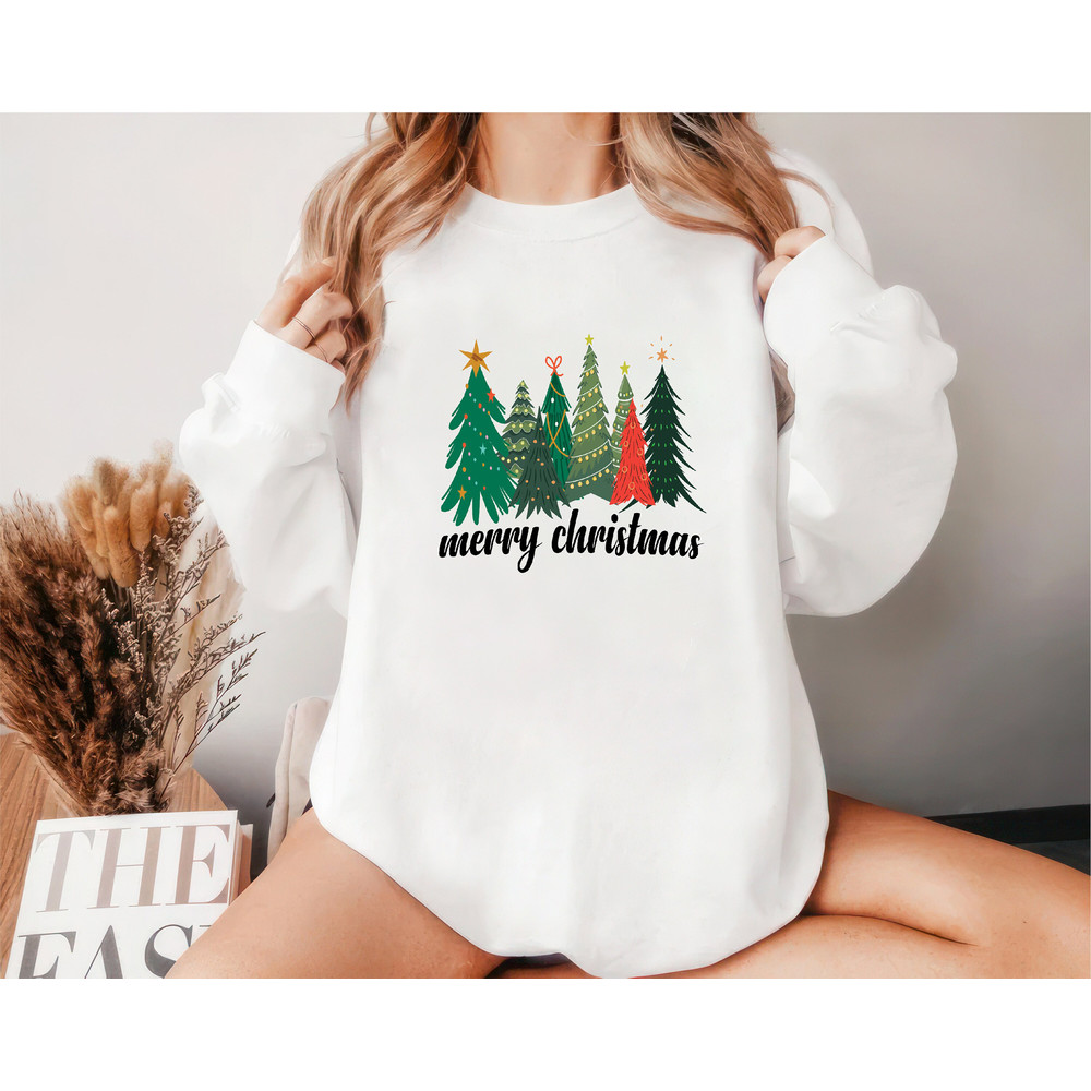 Christmas Tree Sweatshirt, Buffalo Plaid Merry Christmas Unisex Sweatshirt, Family Christmas Sweater, Christmas Matching Shirt, Xmas Shirt 3.jpg