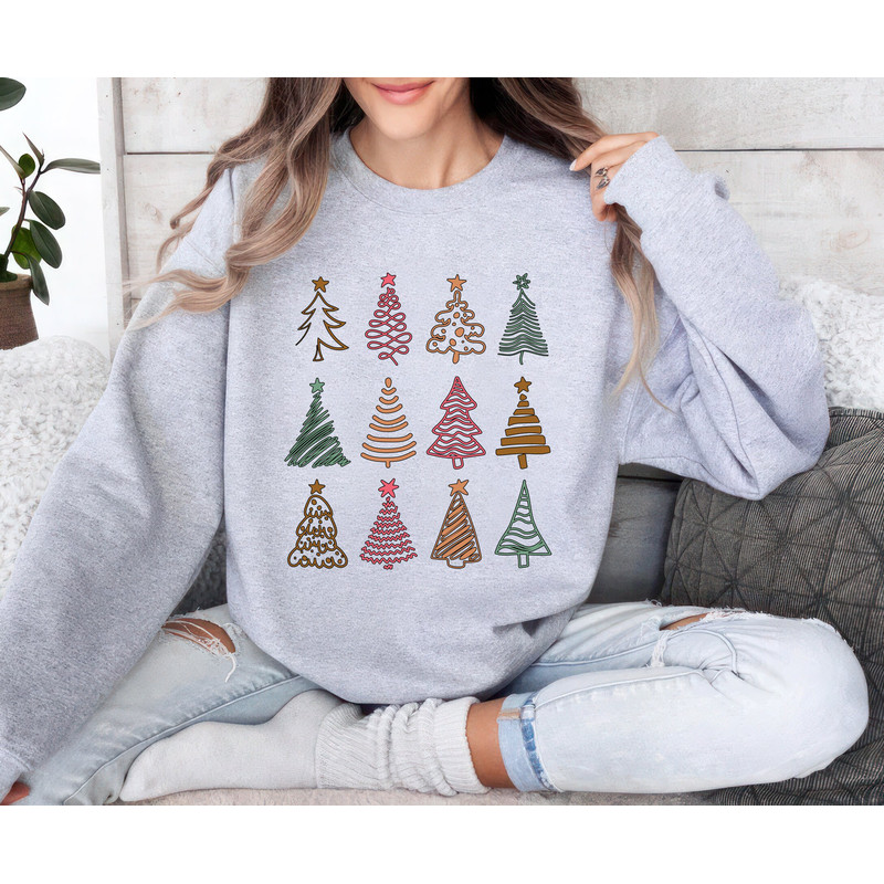 Christmas Tree Sweatshirt, Buffalo Plaid Merry Christmas Unisex Sweatshirt, Family Christmas Sweater, Christmas Matching Shirt, Xmas Shirt 4.jpg