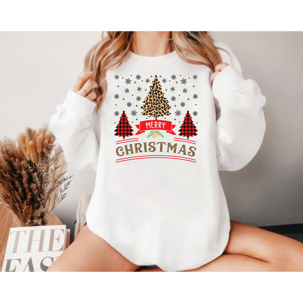 Christmas Tree Sweatshirt, Buffalo Plaid Merry Christmas Unisex Sweatshirt, Family Christmas Sweater, Christmas Matching Shirt, Xmas Shirt 5.jpg