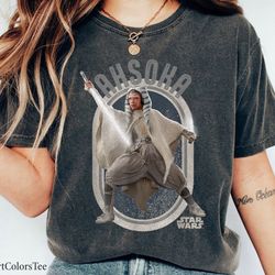 ahsoka tano silver vintage jedi frame portrait shirt star warshirt family matchi,tshirt, shirt gift, sport shirt