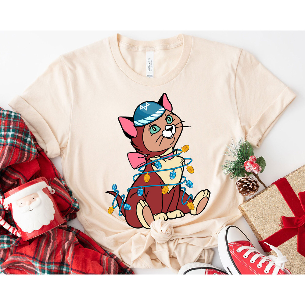 Alice in Wonderland Dinah Hanukkah Chanukah Dreidel Menorah Shirt Family Matching Walt Disney World Shirt Gift Ideas Men Women.jpg