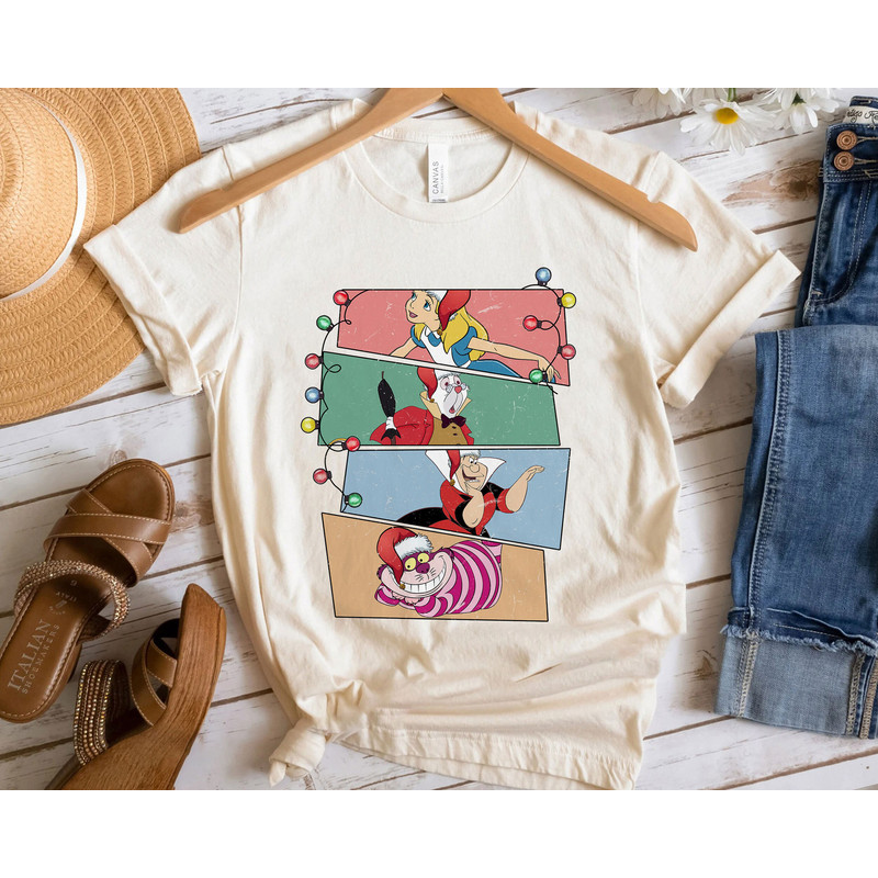 Alice In Wonderland Santa Hat Vintage Xmas Light Merry Christmas Shirt Family Matching Walt Disney World Shirt Gift Ideas Men Women.jpg
