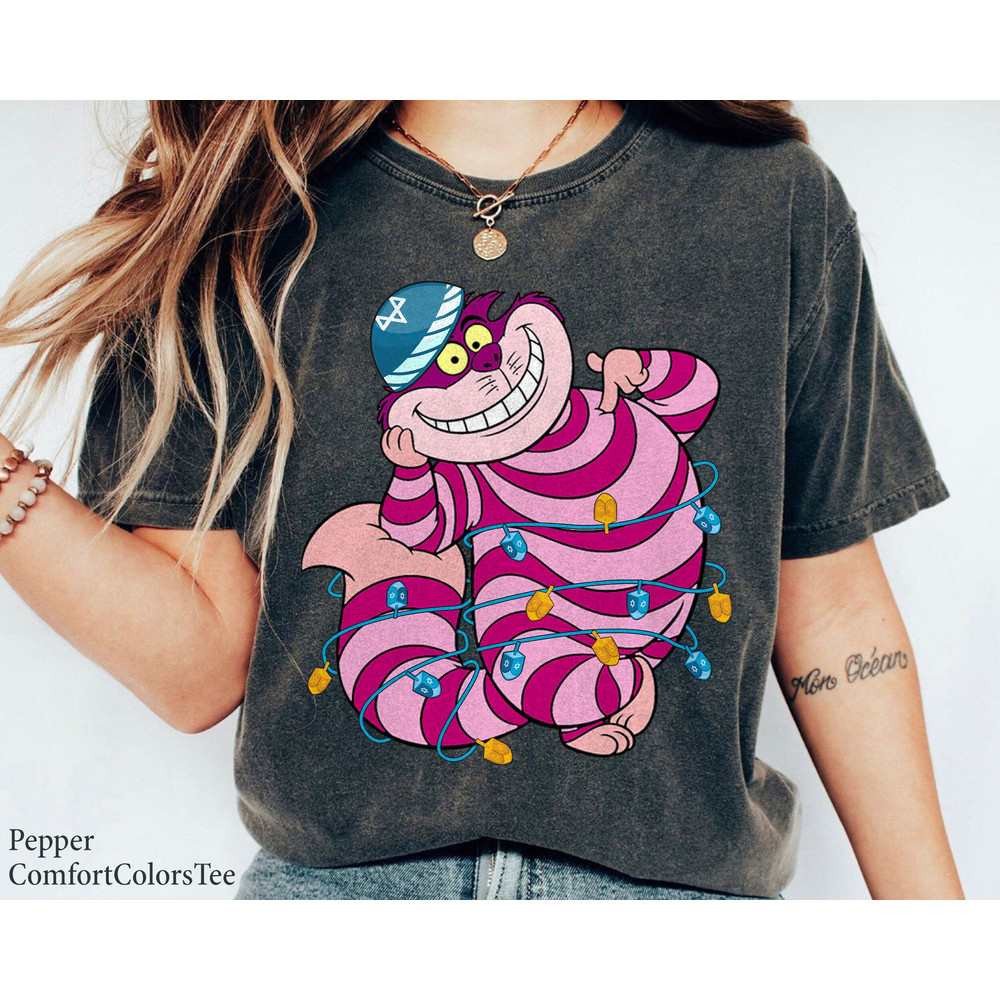 Alice in Wonderland The Cheshire Hanukkah Chanukah Dreidel Menorah Shirt Family Matching Walt Disney World Shirt Gift Ideas Men Women.jpg