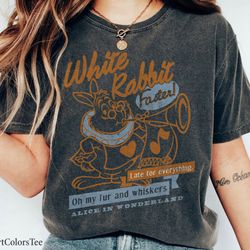 alice in wonderland white rabbit outlined text poster shirt walt disney world sh,tshirt, shirt gift, sport shirt