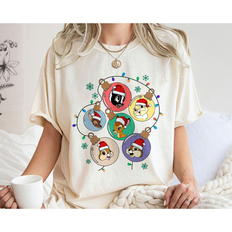 Bambi Christmas Light Disney Crystal Ball Shirt Family Matching Walt Disney World Shirt Gift Ideas Men Women.jpg