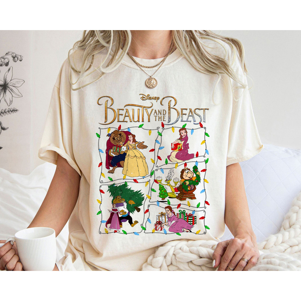 Beauty And The Beast Christmas Light Very Merry Xmas Party 2023 Shirt Family Matching Walt Disney World Shirt Gift Ideas Men Women.jpg