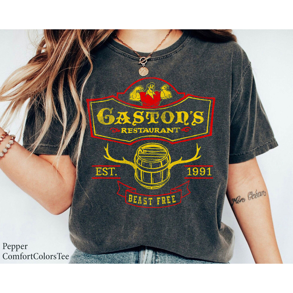 Beauty and the Beast Gaston's Restaurant Logo Shirt Walt Disney World Shirt Gift Ideas Men Women.jpg