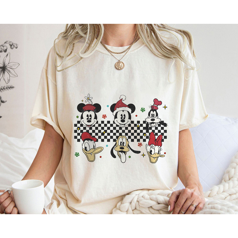 Checkered Classic Mickey And Friends Merry Christmas Shirt Family Matching Walt Disney World Shirt Gift Ideas Men Women.jpg