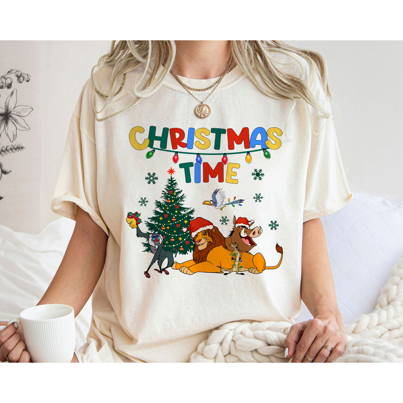 Christmas Time Lion King Xmas Tree Christmas Light Shirt Family Matching Walt Disney World Shirt Gift Ideas Men Women.jpg