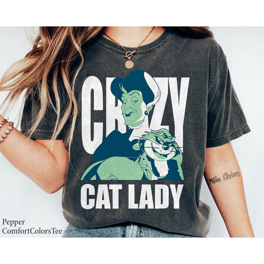 Cinderella Lady Tremaine Lucifer Crazy Cat Lady Shirt Walt Disney World Shirt Gift Ideas Men Women.jpg