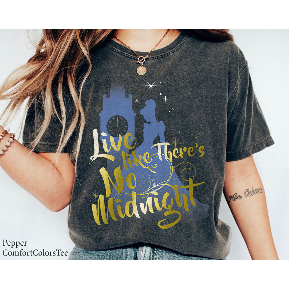 Cinderella There's No Midnight Graphic Shirt Family Matching Walt Disney World Shirt Gift Ideas Men Women.jpg