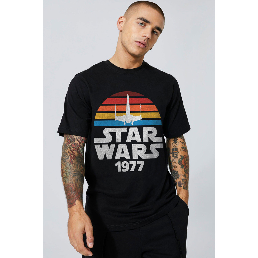 Custom Birthday 1977 Vintage Birthday Logo Rainbow X-Wing Star Wars Shirt Family Matching Walt Disney World Shirt Gift Ideas Men Women.jpg