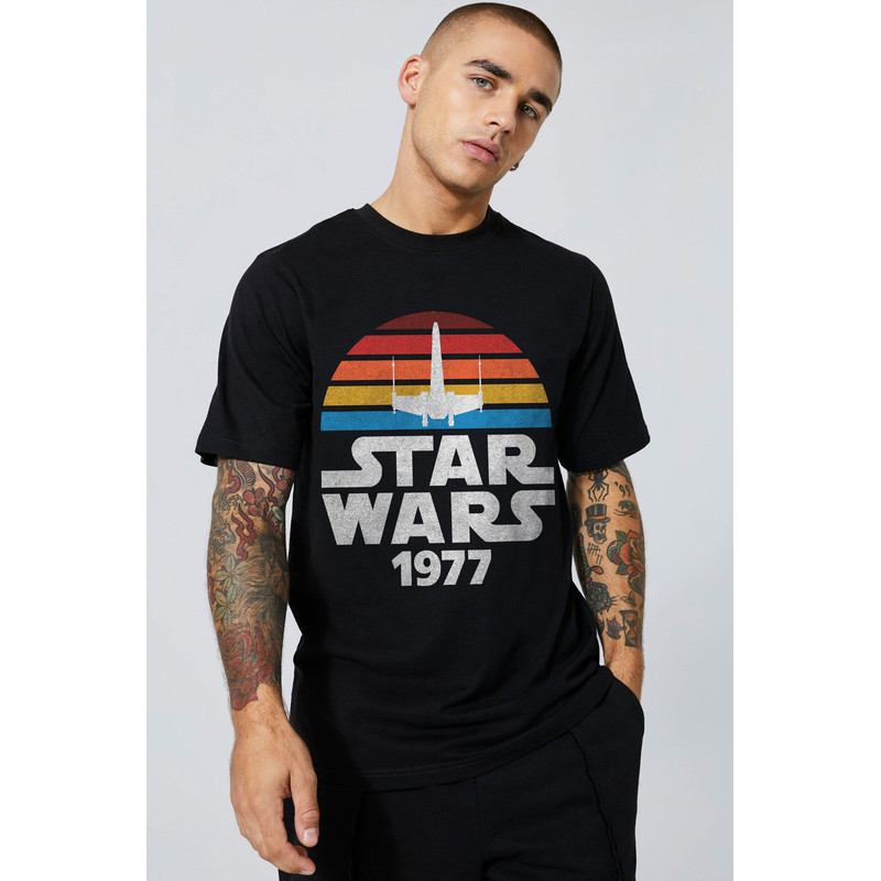 Custom Birthday 1977 Vintage Birthday Logo Rainbow X-Wing Star Wars Shirt Family Matching Walt Disney World Shirt Gift Ideas Men Women.jpg