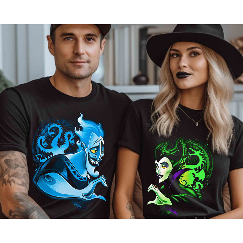 Custom Couple Evil Maleficent And Hades Disney Villain Shirt Walt Disney World Shirt Gift Ideas Men Women.jpg