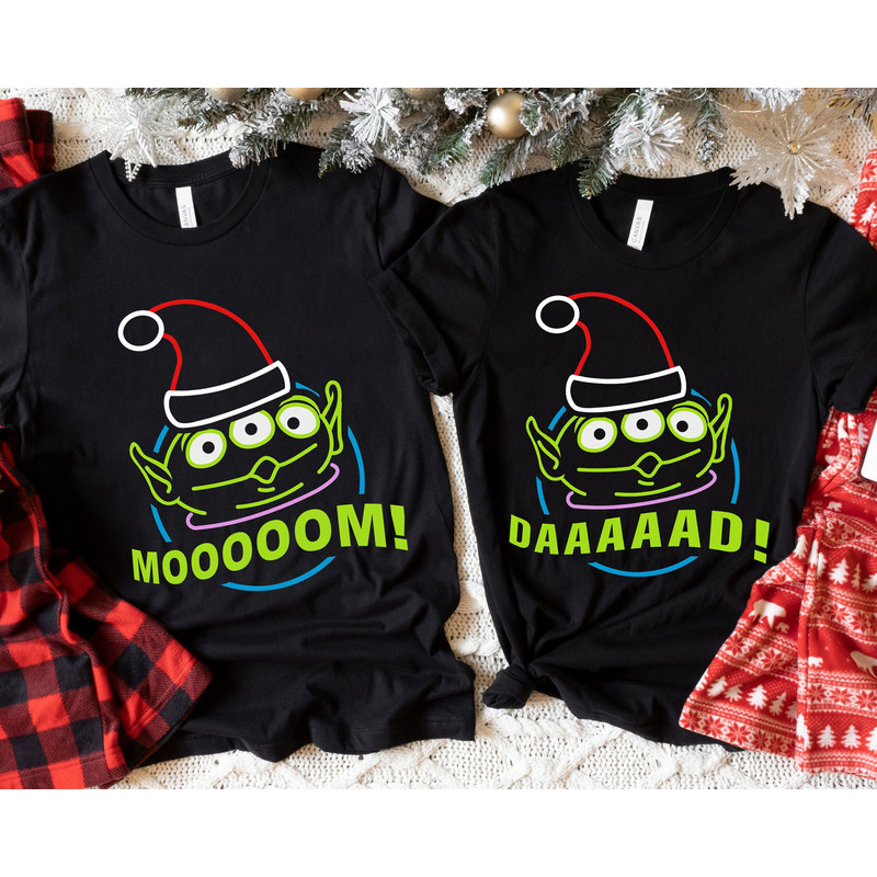 Custom Couple Toy Story Oooooh Alien MOM DAD Merry Christmas Shirt Family Matching Walt Disney World Shirt Gift Ideas Men Women.jpg