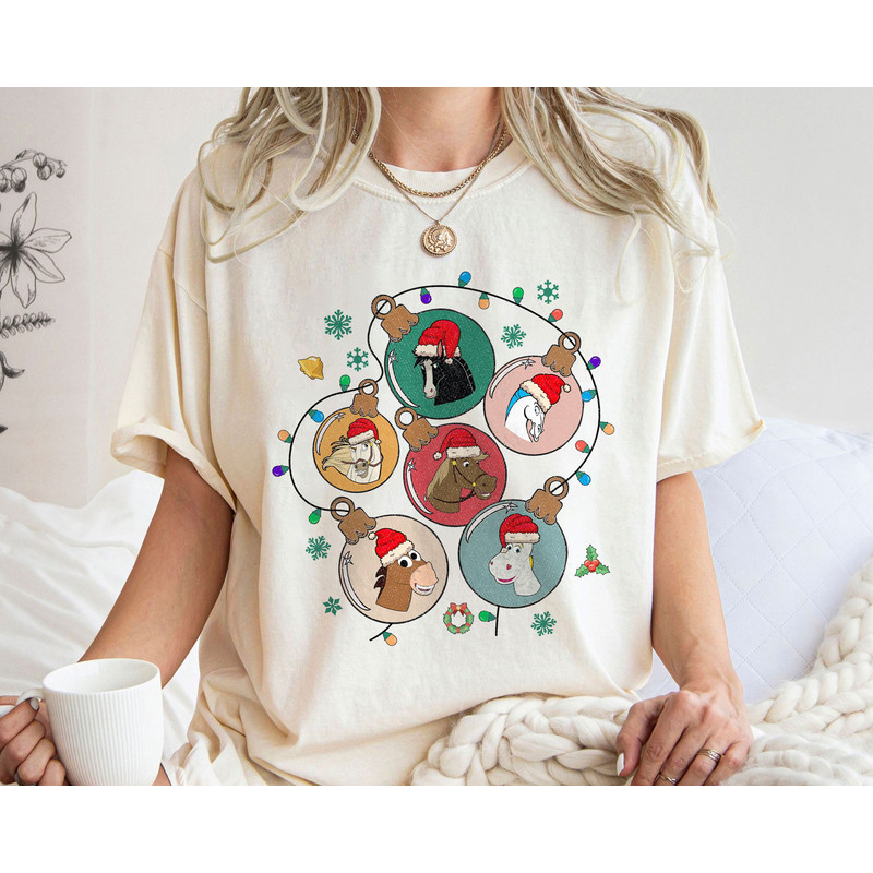 Custom Disney Horses Wear Santa Hat  Christmas Light Shirt Walt Disney World Shirt Gift Ideas Men Women.jpg