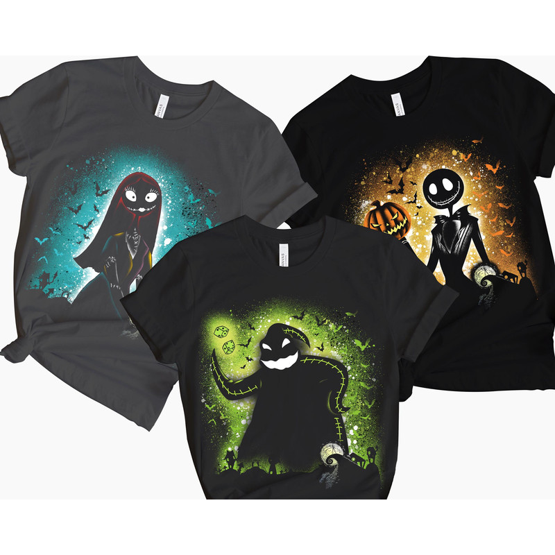 Custom Jack Skellington Sally The Ragdoll Oogie Boogie Shirt Not So Scary Halloween Party Walt Disney World Shirt Gift Ideas.jpg